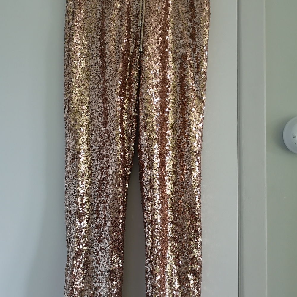 Women's Shimmer Rose Gold Pants in XS